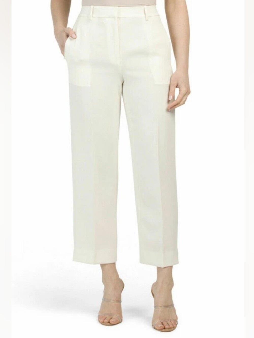 $335 Theory HW Straight Pant Classic Crepe Rice Pants 10